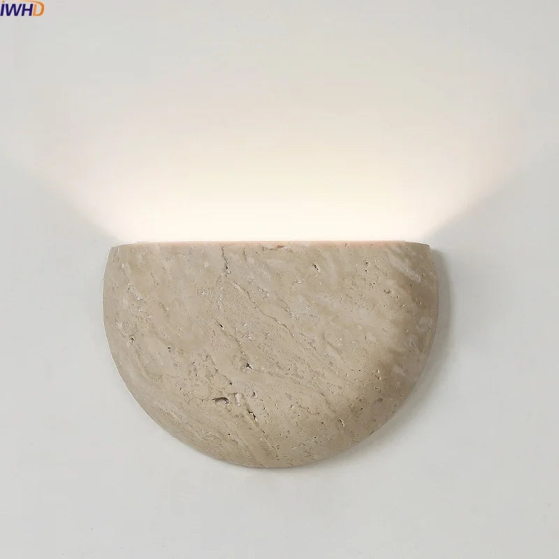 Axyaa Luxury Yellow Stone LED Wall Lamps: Modern Nordic Indoor Decor