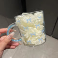 Axyaa Glittered Handle Glass Mug Cup with Bow Print - 500ml Glassware
