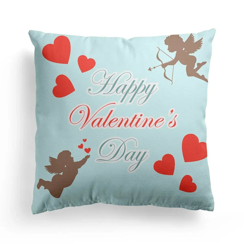 Axyaa Romantic Couple Pillowcases | Soft Cartoon Pattern Sofa Pillow Covers