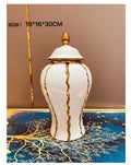 Axyaa Ceramic Light Luxury Electroplated European Style Flower Vase Crafts Storage Tanks