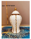 Axyaa Ceramic Light Luxury Electroplated European Style Flower Vase Crafts Storage Tanks
