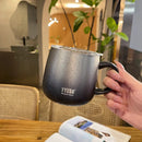 Axyaa Stainless Steel Gradient Coffee Cup with Handle and Lid