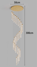 Axyaa Crystal Chandelier Stair Pendant Lamp Living Room Pendant Lights