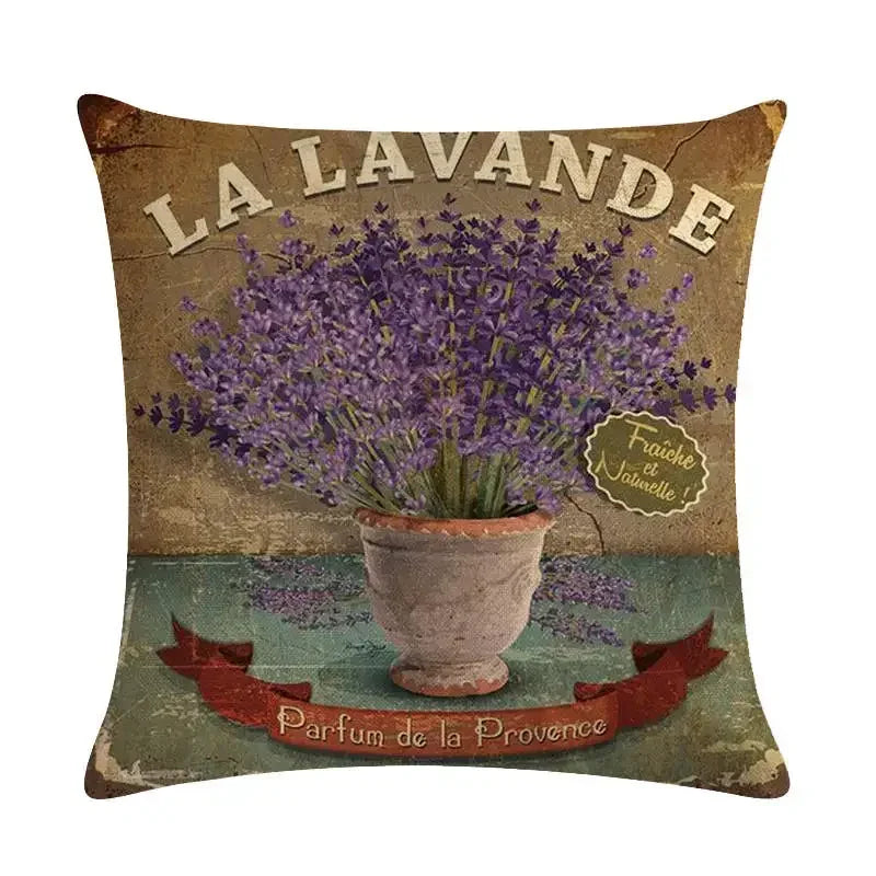 Purple Lavender Floral Pillowcase for Home Decor by Axyaa