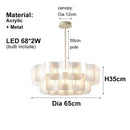 Axyaa Nordic LED Chandelier | Minimalist Acrylic Lamp for Living Room, Bedroom, and Lobby
