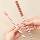 Axyaa Stainless Steel Non-Slip Chinese Chopsticks - Portable & Reusable