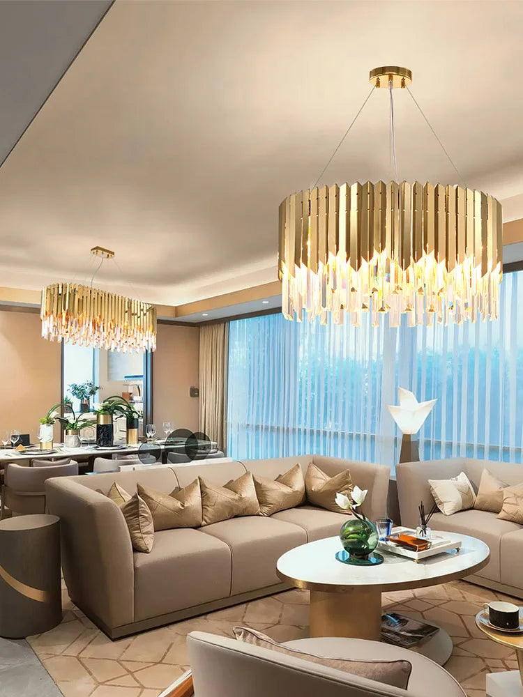 Axyaa Nordic Modern Crystal Chandelier for Luxury Living Spaces
