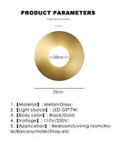Axyaa Round LED Wall Lamp Gold/Black, Home Lighting Fixture for Living Room, Stair Light
