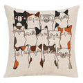Axyaa Cartoon Animal Linen Throw Pillow Case for Home Living Room Sofa Decor