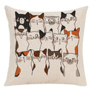 Axyaa Cartoon Animal Linen Throw Pillow Case for Home Living Room Sofa Decor