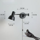 Axyaa LED Wall Lamp Adjustable Telescopic Arm Home Decor Bedside Bedroom Switch Reading
