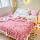 Axyaa Geometric Pattern Fleece Blanket: Soft & Cozy Throw for Sofa, Bed, Travel