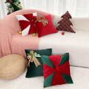 Axyaa Flannelette Bow Christmas Pillowcase 45x45 - Holiday Sofa Cushion Cover