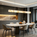 Spanish Marble Pendant Lamp by Axyaa: Cylinder Alabaster Hanging Light for Dining Table