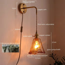 Axyaa Nordic Amber Glass LED Wall Lamp for Living Room and Bathroom