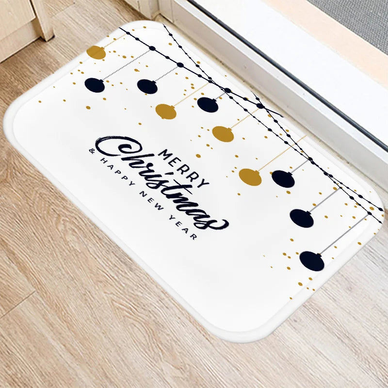 Axyaa Golden Black Letter Printed Door Mat, Non-Slip Floor Home Decoration