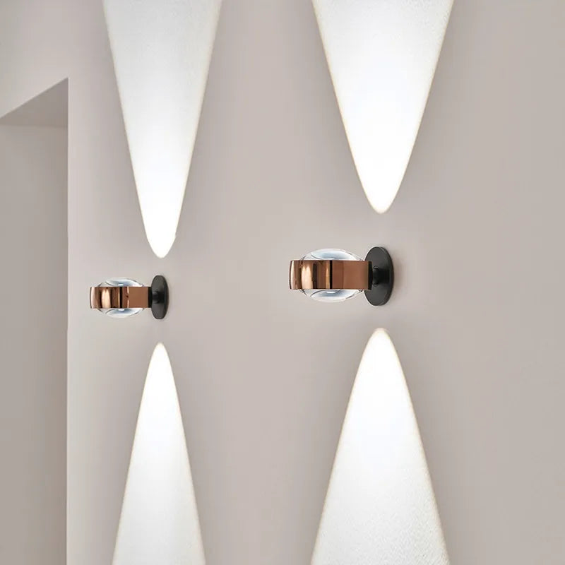 Axyaa Nordic LED Wall Lamp for Bedside Hallway Living Room - Round Design