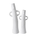 Axyaa Ceramic Vase Figurine White Flowerpot Home Decor
