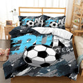 Axyaa Kids Soccer Duvet Cover Set - Queen Size Sports Bedding for Boys Girls