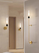 Axya Copper Wine Corridor Wall Lamp, Living Room TV Background Light, Bedside Marble Pole Light