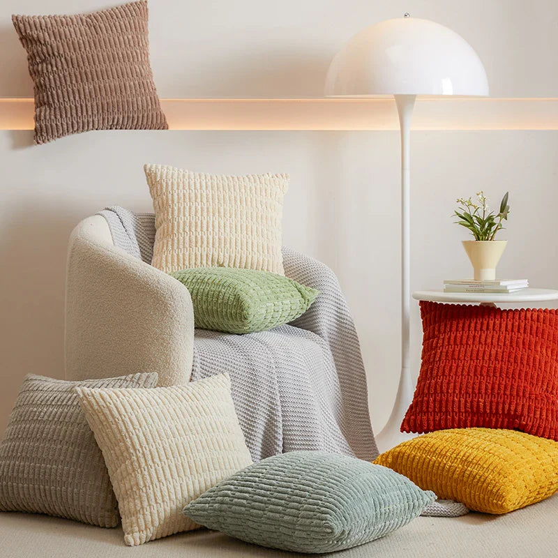 Axyaa Velvet Cushion Cover: Ins Style Candy Color 45x45cm Fashion Sofa Office Home Pillow Cover