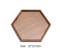 Axyaa Black Walnut Wood Japanese Tableware Hexagon Tray for Fruits and Tea