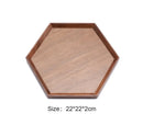 Axyaa Black Walnut Wood Japanese Tableware Hexagon Tray for Fruits and Tea