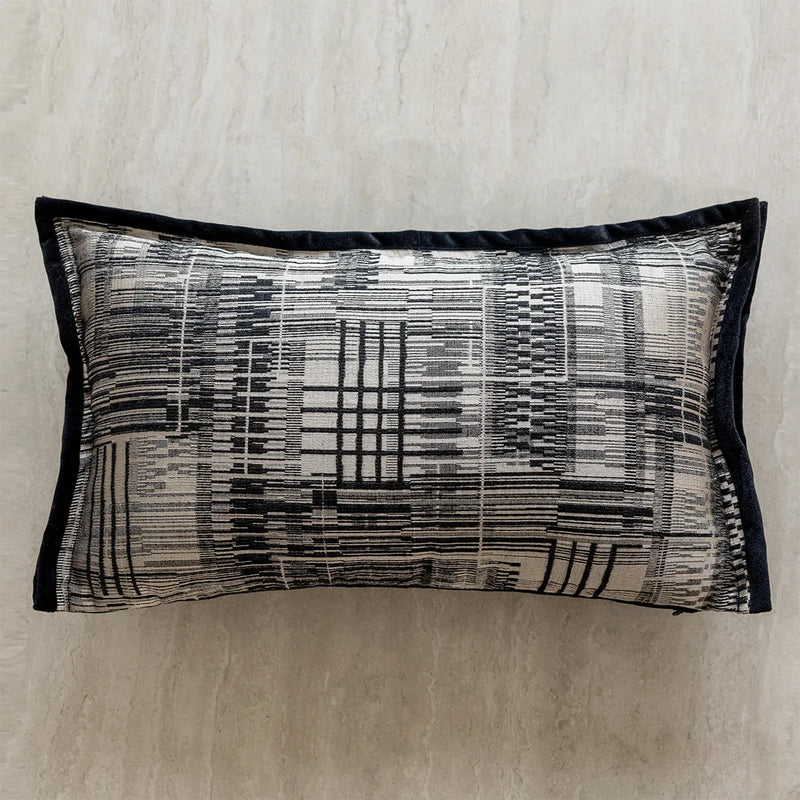 Axyaa Slub Woven Texture Pillow Cover in Black Brown for Living Room Sofa Bed