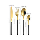 Axyaa Gold Stainless Steel Cutlery Set - 24pc Family Western Dining Gift Set