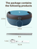 Axyaa Stainless Steel Lunch Box Set with Folding Cutlery - Portable and Sealed