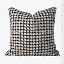 Axyaa Thousand Bird Check Cushion Pillow - Modern Light Luxury Black White Gray Square Pillowcase