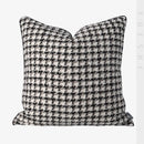 Axyaa Thousand Bird Check Cushion Pillow - Modern Light Luxury Black & White Gray Square Pillowcase