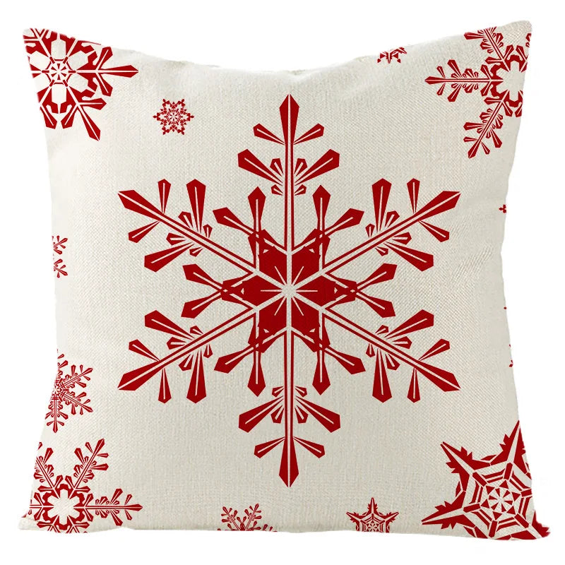 Axyaa Christmas Red Pillowcase Holiday Home Decor Cushion Cover