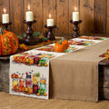 Axyaa Pumpkin Head Watercolor Table Runner