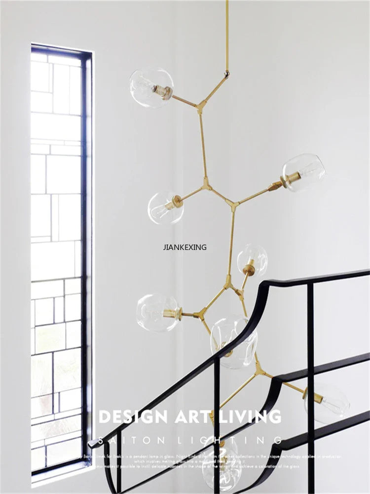 Axyaa Magic Bean Glass Ceiling Chandelier LED Suspension Pendant Lights