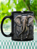 Axyaa Elephant 3D Effect Black Coffee Mug 330ML