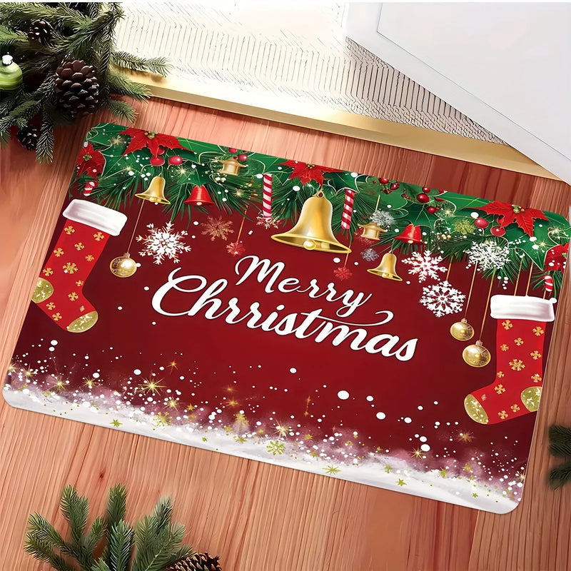Axyaa Merry Christmas Welcome Door Mat - Soft Non-Slip Floor Mat
