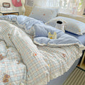 Axyaa French Lace Double Four-Piece Bedding Set with Wrinkled Yarn - 3-Piece Optional