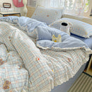 Axyaa French Lace Double Four-Piece Bedding Set with Wrinkled Yarn - 3-Piece Optional