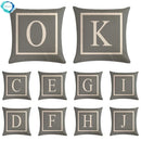 Axyaa Gray Alphabet Decorative Pillow Cover 45x45cm