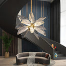 Axyaa Luxury Leaf Petal Chandelier Pendant Light for Home Living Room Restaurant Decor