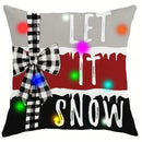Axyaa LED Luminous Pillowcase with Santa Claus Snowman Plaid Design