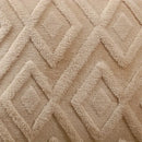 Axyaa Beige Faux Wool Rhombus Throw Pillow Covers Soft Plush Short Fleece Patterned Pillowcase