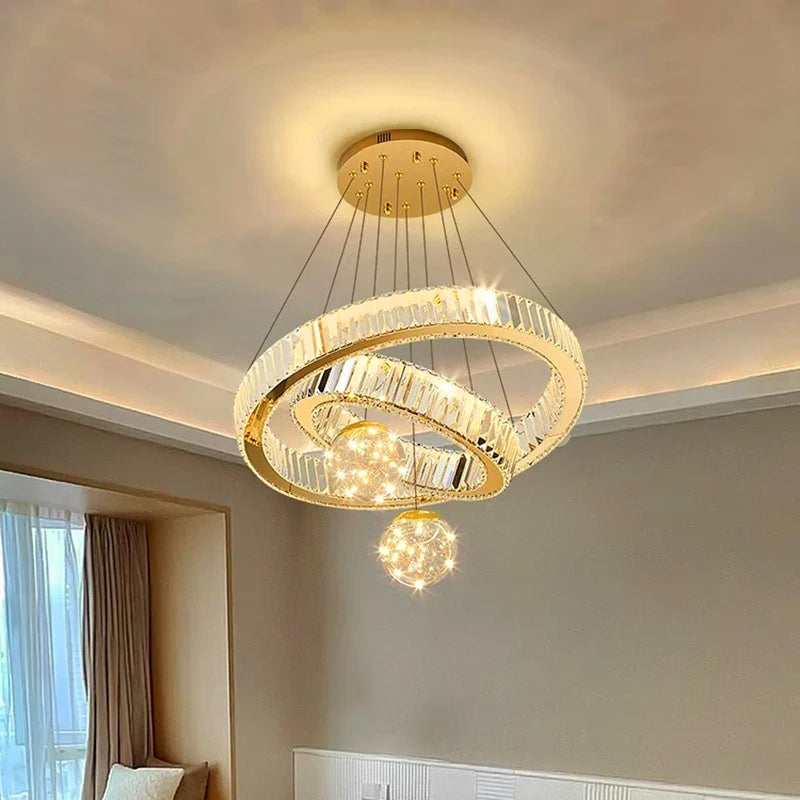 Luxury Crystal Chandelier: Axyaa Living Room Bedroom Ceiling Light