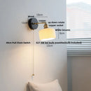 Axyaa Modern Nordic Wood Copper Wall Sconce Bedside Lamp