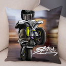 Axyaa Cartoon Motorcycle Pillowcase for Home, Sofa, Car - Polyester - Colorful Design