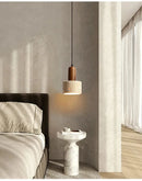 Axyaa Wabi Sabi Travertine Pendant Lamp for Dining Desk Kitchen Island & Restaurant Decor
