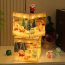 Axyaa Santa Claus Night Light Cube: Elegant Christmas Snow Scene Decor & Lighting - Festive Home Design