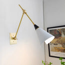 Axyaa Athena Brass Black Swing Arm LED Wall Lamp - Adjustable Luxury Home Decor