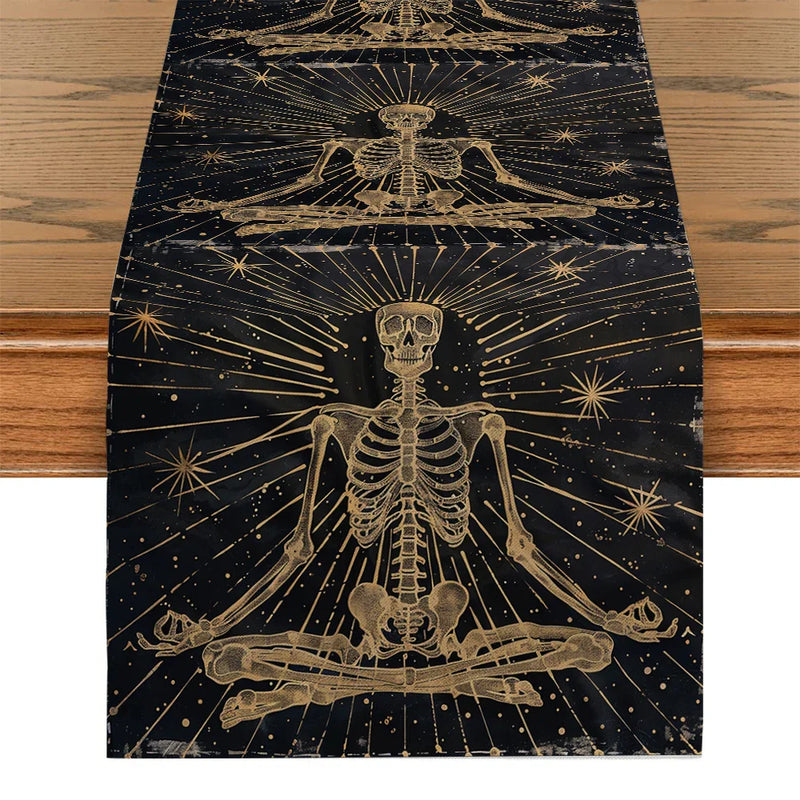 Axyaa Skull Astrology Table Runner for Wedding Decor and Dining Table Display